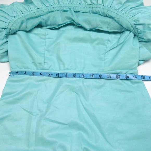 Anthropologie Let Me Be Strapless Slim Bubble Dress Hawaiian Blue - Large - Picture 6 of 13